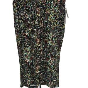 Royalty For Me Womens XL Pull On animal Print Cropped Wide Leg Pants NWT